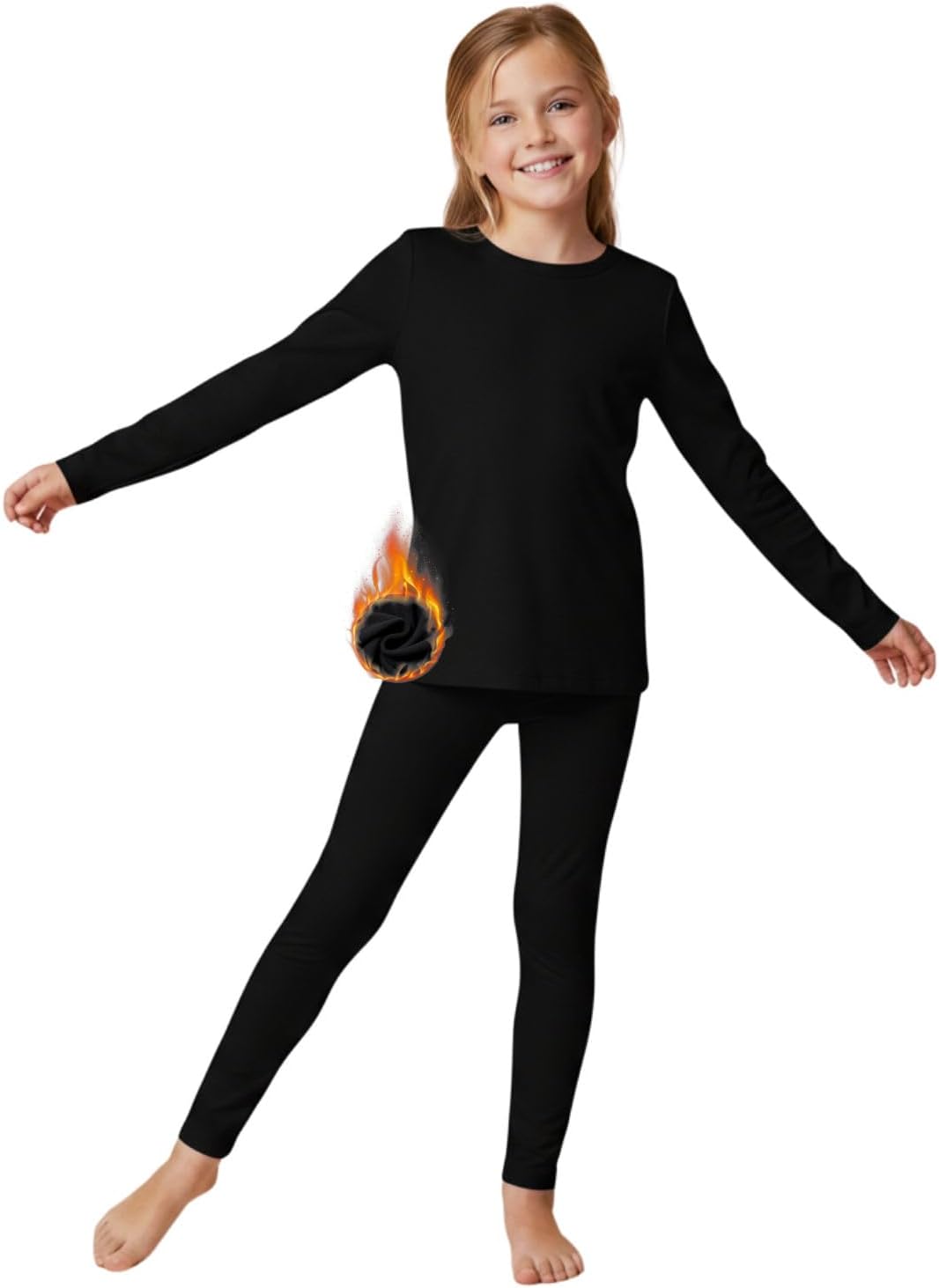 WELAKEN Girls Warm Thermal Underwear Set Kids Winter Base Layer Long Johns Sets for Cold weather/skiing