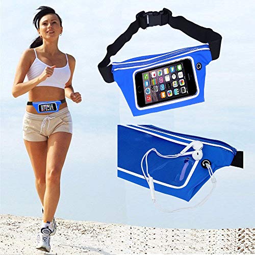 Pochete cinto porta celular fitness Corrida até 5.5 Pol Impermeável AZUL CBRN02047