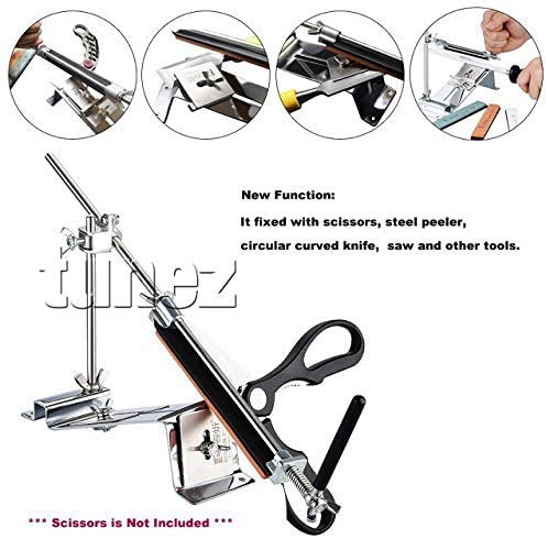 Ruixin Pro Knife Sharpener Scissors Sharpener Professional Stainless Steel Kitchen Set Fix-Angle With 4 Sharpening Stone #TOP5