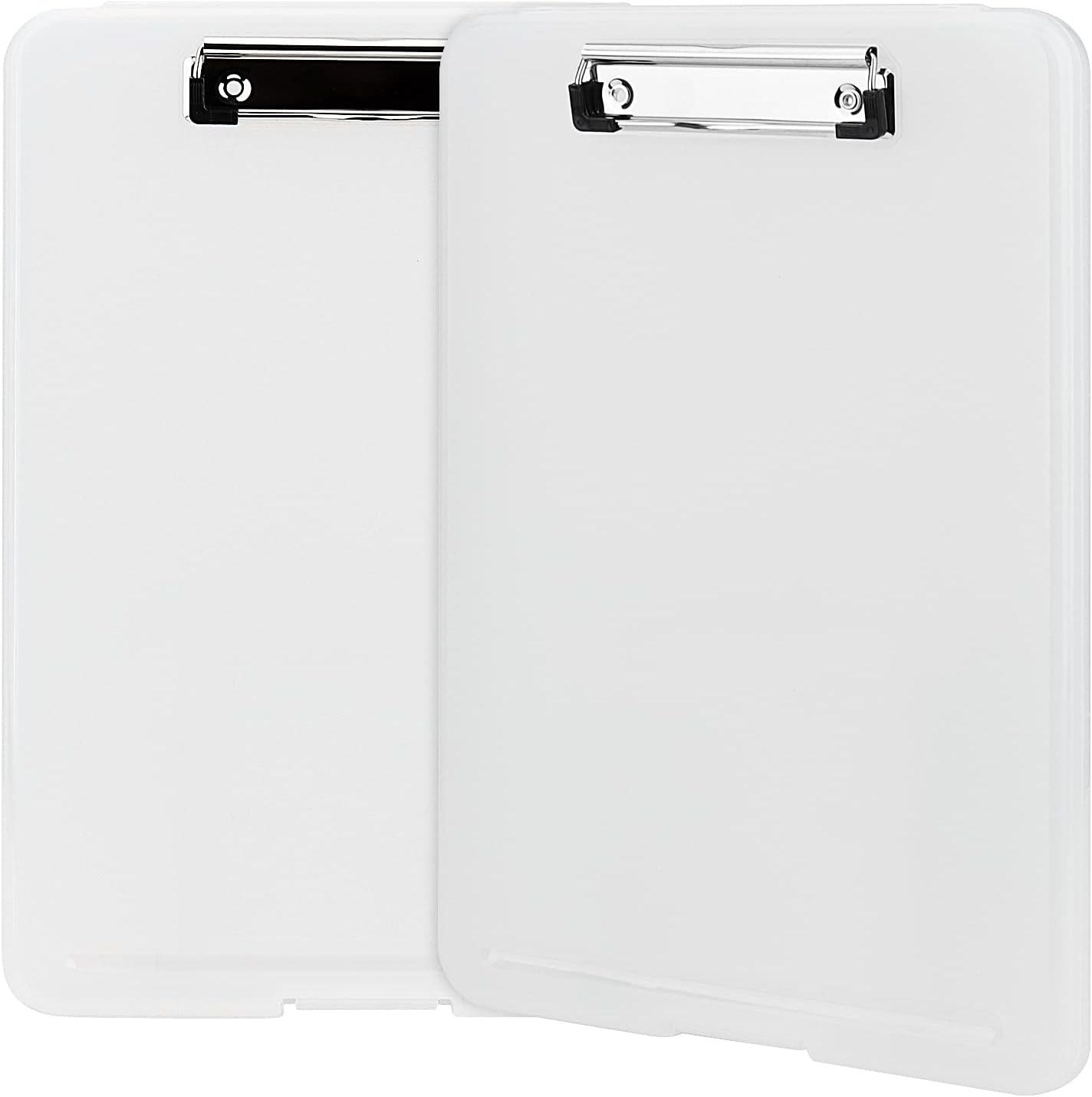 ZEONHAK 2 Pack A4 Plastic Clipboard Storage Boxs, Clear Clipboard Paper