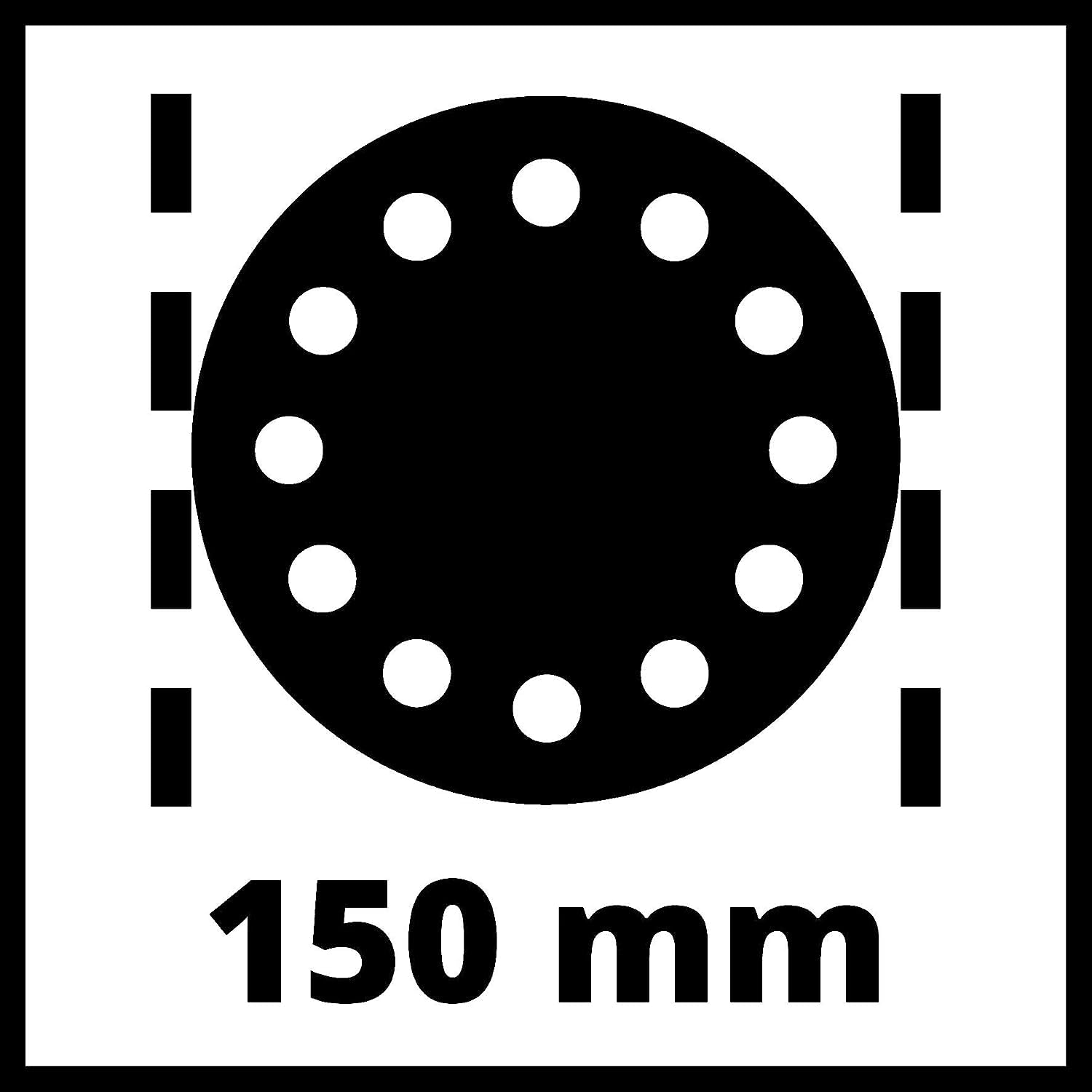 Einhell TC-PE 150 Smerigliatrice Rotorbitale Pneumatica (diam. Platorello 15 Mm, Incl. 6 Carte Abrasive, Raccordo Rapido, Chiave Per Dadi)