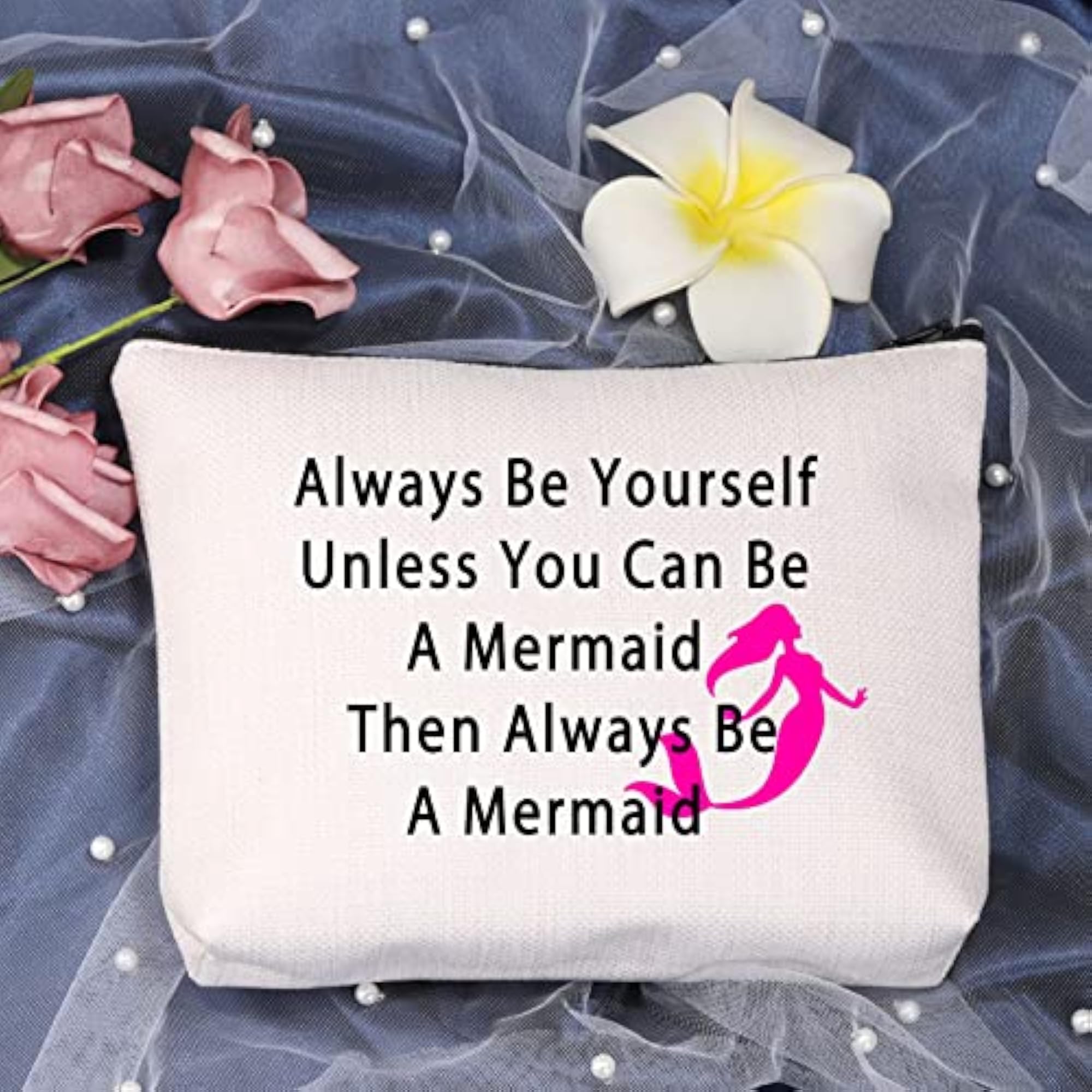 Inspirational Mermaid Quote Cosmetic Bag, Gift for Her