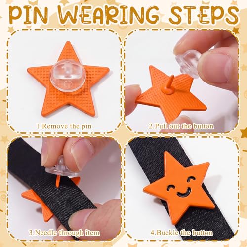 Image of Lyrow 25 /50 /100 /150 /300 Pcs Gold Star Pins Bulk golden Metal Y2k Motivational Pins for Patriotic Veterans Day Bckpack Brooch Lapel