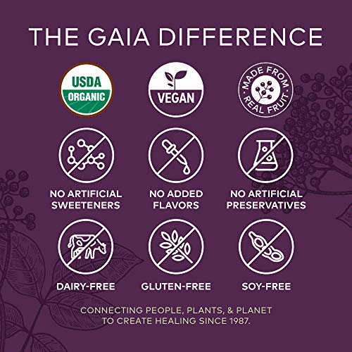 Gaia Herbs Black Elderberry (Sambucus Nigra) Extra Strength Gummies - Delicious Immune Support Supplement - Made With Certified Organic Black Elderberries For Immune System Support - 80 Gummies #TOP2