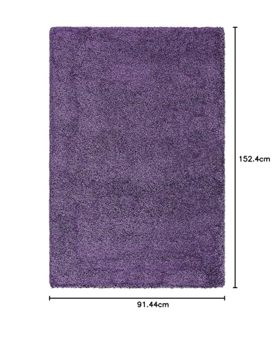 Image of Urban Modern Decor Featuring Soft Shaggy Carpet & Rug for Your Bedroom and Livingroom [Size-3x5 feet & Color-Purple].