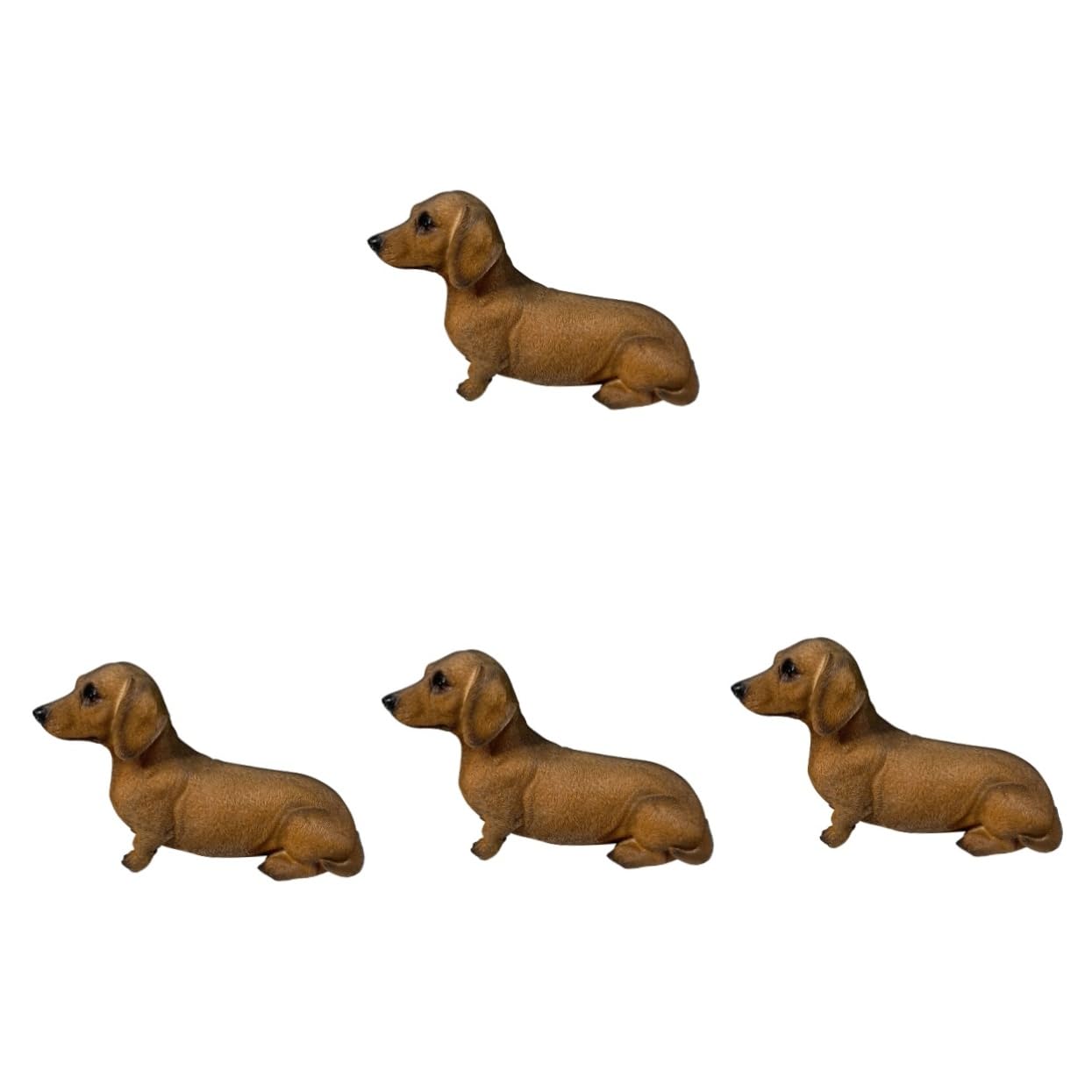Figurine de chien résine pour bureau et maison ornement créatif lot de 4