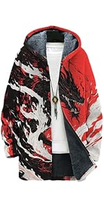 domirica Mens Long Hooded Western Cardigan Oversized Sweater