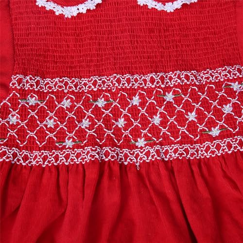 Vestidos niña para fotos familiares de Navidad con manga burbuja 5