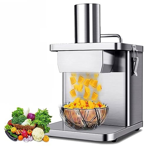 LYDZUSDP Electric Vegetable Dicer Slicer,Electric Vegetable Slicer Cutter,Commercial Vegetable Slicer,Automatic Fruit Dicing Machine(8mm)