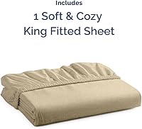 Vista 340 de King Fitted Bed Sheet - Bottom Single Fitted Sheet Only - Ultra-Soft Hotel Luxury Bedding w/ 8-16 Inch Deep Pockets - Breathable, Cooling & Wrinkle
