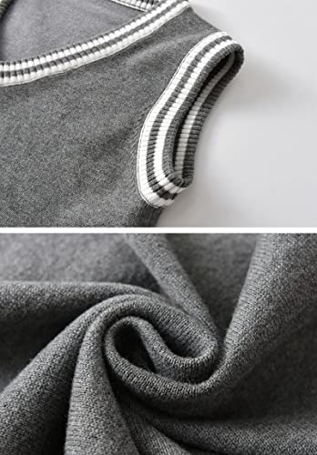 Boys Girls V-Neck Knitted Sweater Vest 100% Cotton Kids Knit Sweater Vest Sleeveless Pullover Waistcoat4