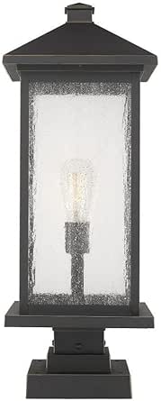 Z-Lite 531PHBXLS-SQPM-ORB 1 Light Outdoor Pier Mounted Fixture, Oil Rubbed Bronze