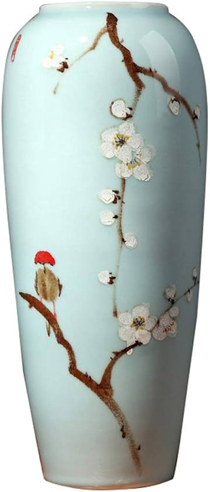Amazon.co.jp: 素朴なスタイルの装飾が施された花瓶 梅柄花瓶