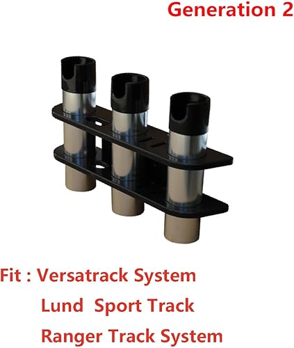Miniatura 2 de Brocraft Soporte de caña para barco rastreador - Sistema Versatrack -3 varillas de almacenamiento -----Negro