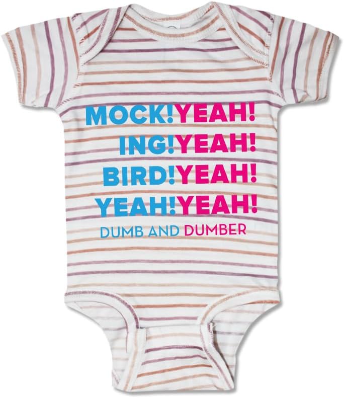 Cute Rascals Baby Bodysuit Mock! Yeah! Ing! Bird! Yeah Dumb Dumber Funny Humor Boy & Girl Striped Baby Clothes Funny Cotton Stripes Multi Girl Design Only 18 Months