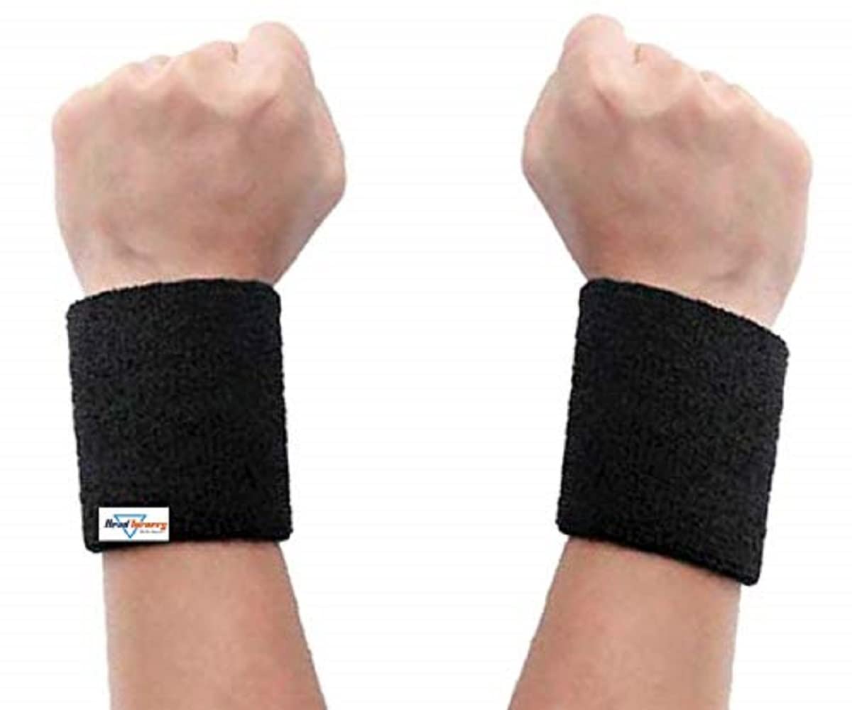 HeadTurners Sweat Band Wrist Band/Wrist Support for Gym, Cricket, Running and Sports Activities 3 inches- (2 pcs, Black) (B08GY1R4QJ) Amazon Price History, Amazon Price Tracker