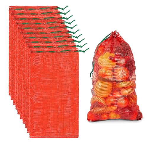 Fulanfudi 10 bolsas de almacenamiento de malla extra grandes reutilizables para verduras, bolsas de almacenamiento de verduras de 21 x 32 pulgadas, con capacidad para hasta 50 libras, bolsas de