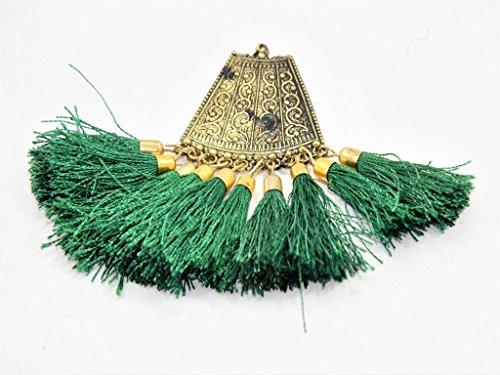 The Design Cart Green Metal Tassels Design