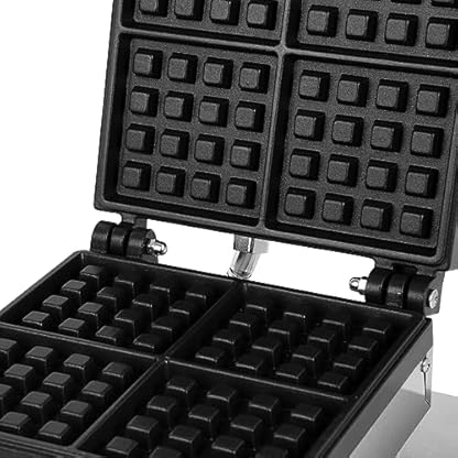 VERTES Belgisches Waffeleisen, 4 Waffeln gleichzeitig, 80 Stück pro Stunde, 1600 Watt, Teflonbeschichtet, Edelstahlgehäuse – Bild 8