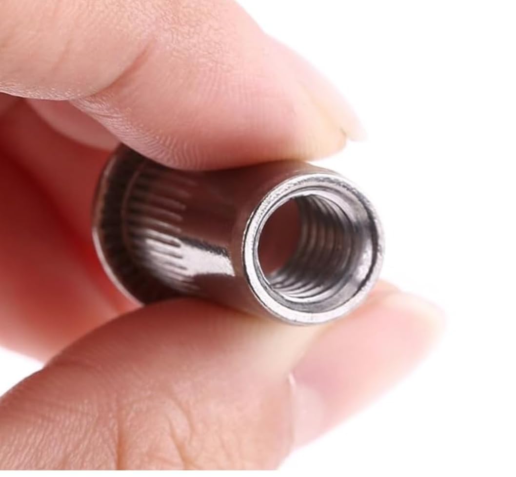 VEDA Rivetti filettati in acciaio inox – 100 pezzi M4 M5 M6 M8 – Inserti filettati assortiti per metallo, plastica, mobili e officina