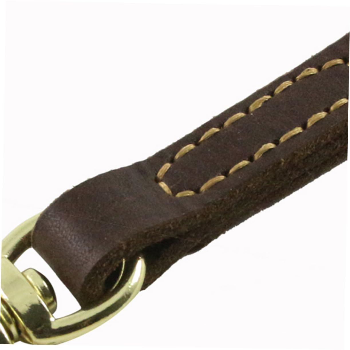 Guinzaglio Doppio a Due Teste in Pelle Bovina 1, 6x120 Cm | 1 Pezzo, Colore Caffè, per Cane e Cucciolo, Robusto e Traspirante, per Viaggi e Uso All’aperto