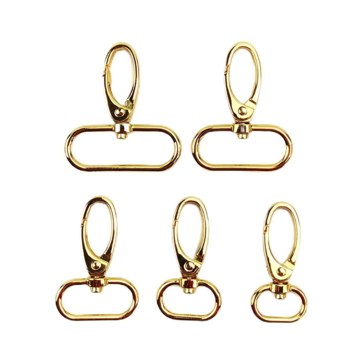 100 piezas 16/20/26/32/38 mm hebillas de metal correa de bolso langosta mosquetón giratorio gancho a presión collar llavero accesorios de bolso de bricolaje-25 mm-KGold