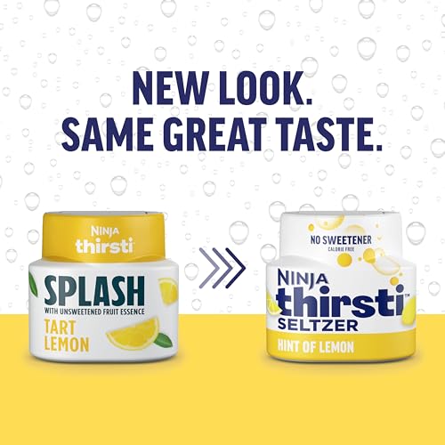 Image of Ninja Thirsti Flavored Water Drops, SELTZER Lemon, Crisp and Refreshing Sparkling Water, Zero Calories, Zero Sugar, Zero Sweeteners, Makes 20, 12oz drinks, 3 Pack, WCFLEMNAM