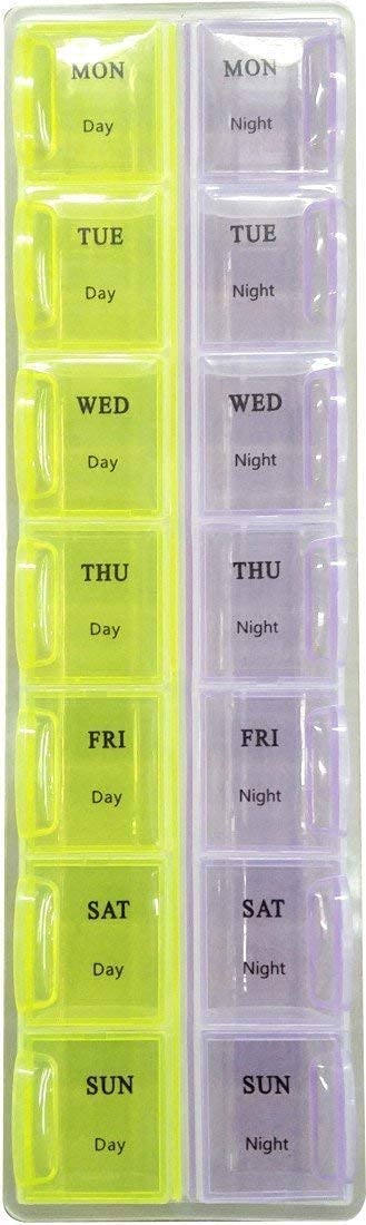 7 Day Pill Organizer Weekly Medicine Box with Dual/Triple Compartments | Portable Tablet & Capsule Storage Case for Vitamins Supplements Travel Use | BPA Free Pill Planner (2 Line Normal)-picture-30