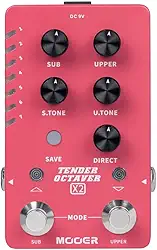 Mooer Pedal Oitavador M730 | para Guitarra, Oitava Acima e Abaixo, Rastreamento Digital, Dry e Wet, Compacto, True Bypass, 9V DC