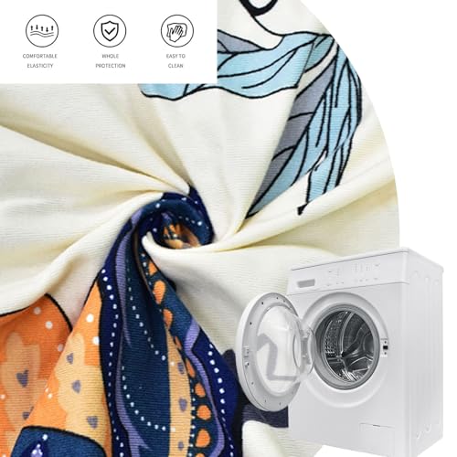 Image of FUANGUI Ottoman Cover Stretch Storage Ottoman Bench Slipcover Jacquard Folding Storage Bench Ottoman Cover Footrest Stool Slipcover Footstool Protector Cover with Elastic Bottom Fit Length,Medium