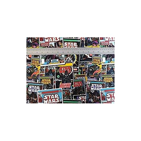 CRAZYLADIES TEXTILES Soft Furnishings-Craft-Sewing STAR WARS COMIC BOOKS 100% COTTON Print Licensed Fabric (HALF METRE) Cover