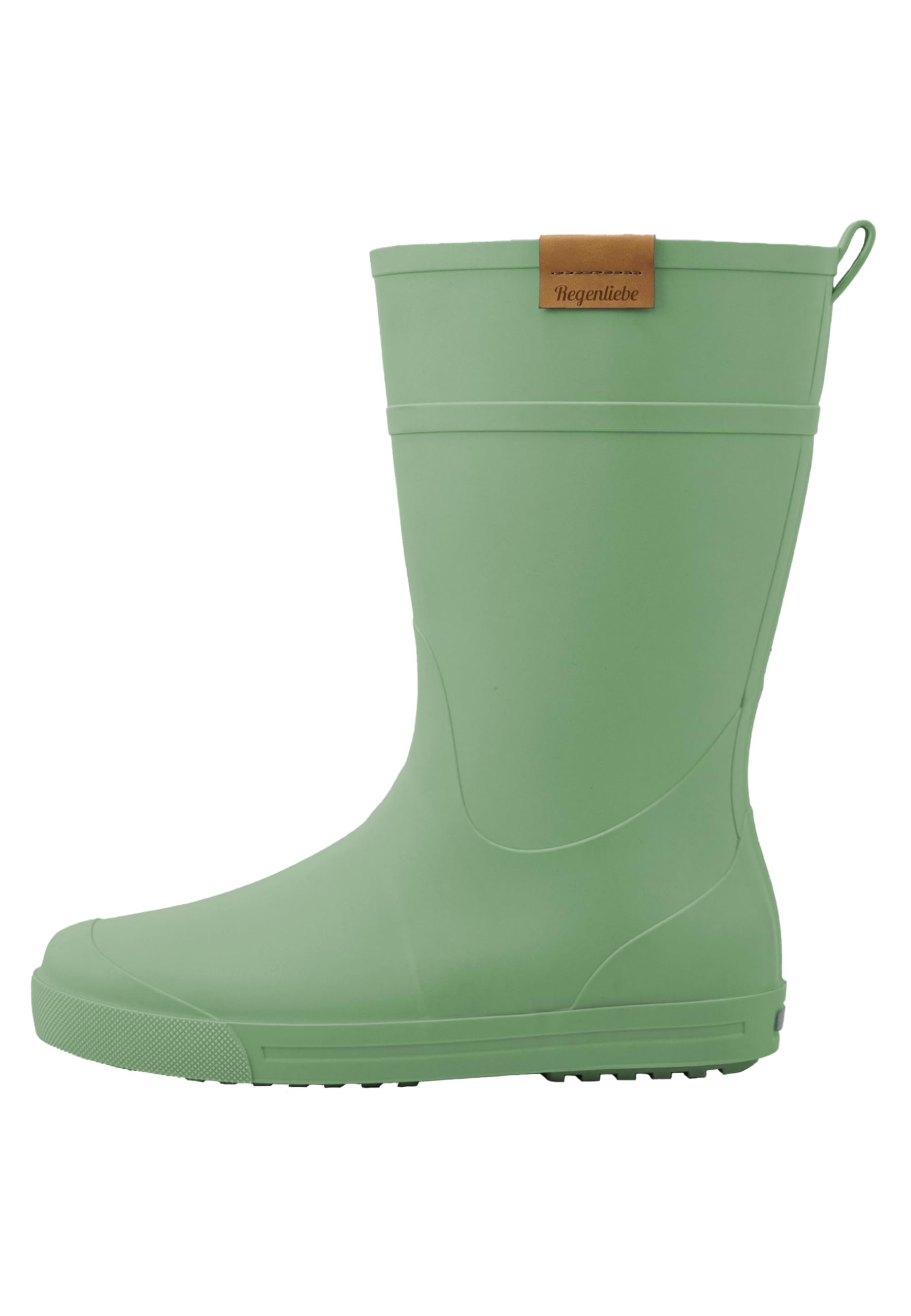 Regenliebe Botas de agua para mujer Summer Rain verde claro medio alto botas de lluvia