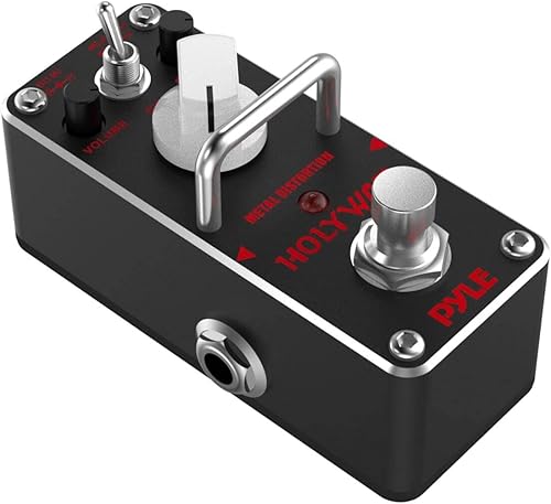 PyleUsa Pedal de efectos de guitarra de distorsión de metal, mini efectos analógicos digitales para guitarra eléctrica y bajo, True Bypass,