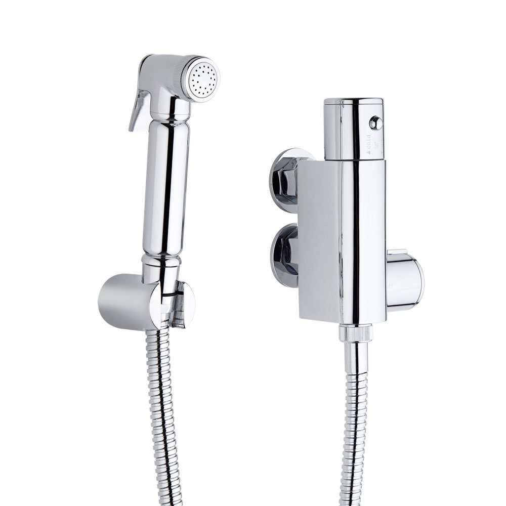 Milano Chrome/Silver Mirage Thermostatic Douche Shower Toilet Wall Bracket