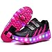 Zapatillas con Ruedas 7 Colores LED Luces Luminosas Zapatos Ajustable Ruedas Patines Deportes al Aire Libre Gimnasia Zapatillas de Skateboard para Niños y niña Los Mejores Regalos