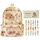 🌟 Design Capybara Haut de Gamme et Polyvalence - Ce set de papeterie complet arbore un adorable motif capybara coordonné sur le sac à dos, la trousse et le porte-clés. Élégant et fonctionnel, il est parfait pour les écoliers, les étudiants comme pour les professionnels qui souhaitent ajouter une touche de style à leur quotidien.