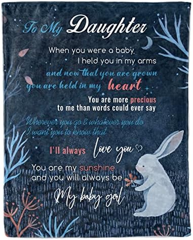 Blumuze Daughter Gifts, Personalised Fleece Blanket Gifts for Daughter, Daughter Gifts from Mum Dad, Birthday Christmas Wedding Anniversary Graduation Gifts for Daughter 152 x 127CM