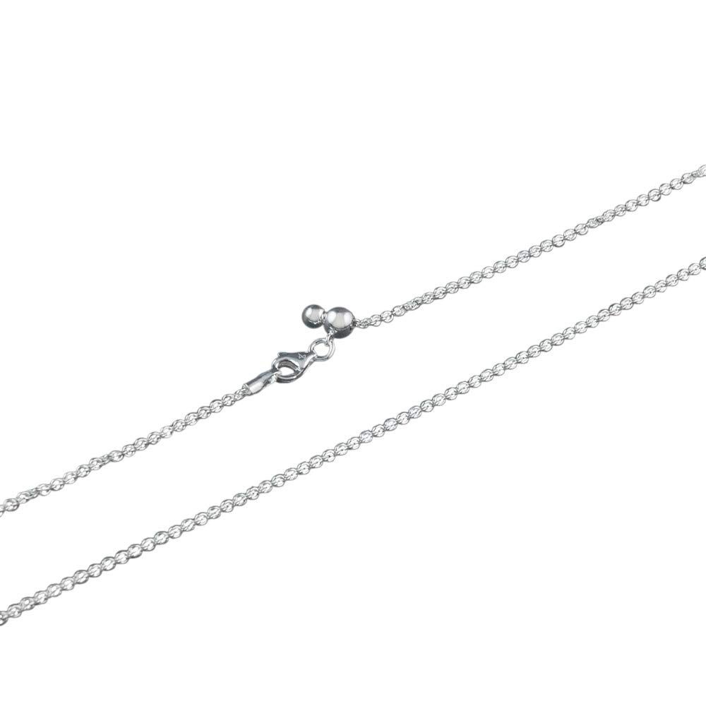 FOURSEVEN® Sterling Silver Adjustable Silver Eternity Slider Chain MEDIUM | Unisex (Size 12-16) (B096X7FDVV) Amazon Price History, Amazon Price Tracker