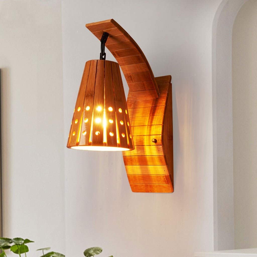 Art Éclairage Mur Lanternes Bambou Doré - Finition Créative pour Restaurant