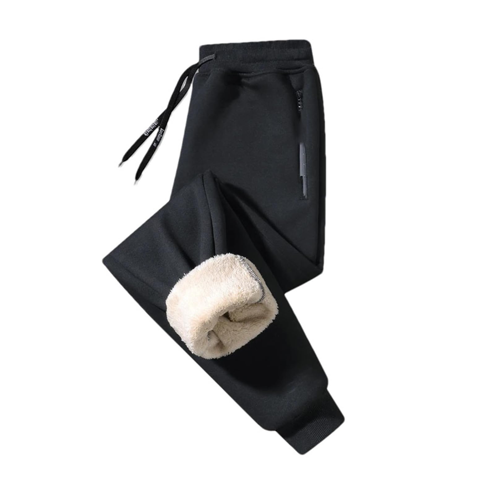 Mens Winter Fleece Joggers Pants Drawstring Elastic Waist Workout Sweatpants Jogging Sweatpant
