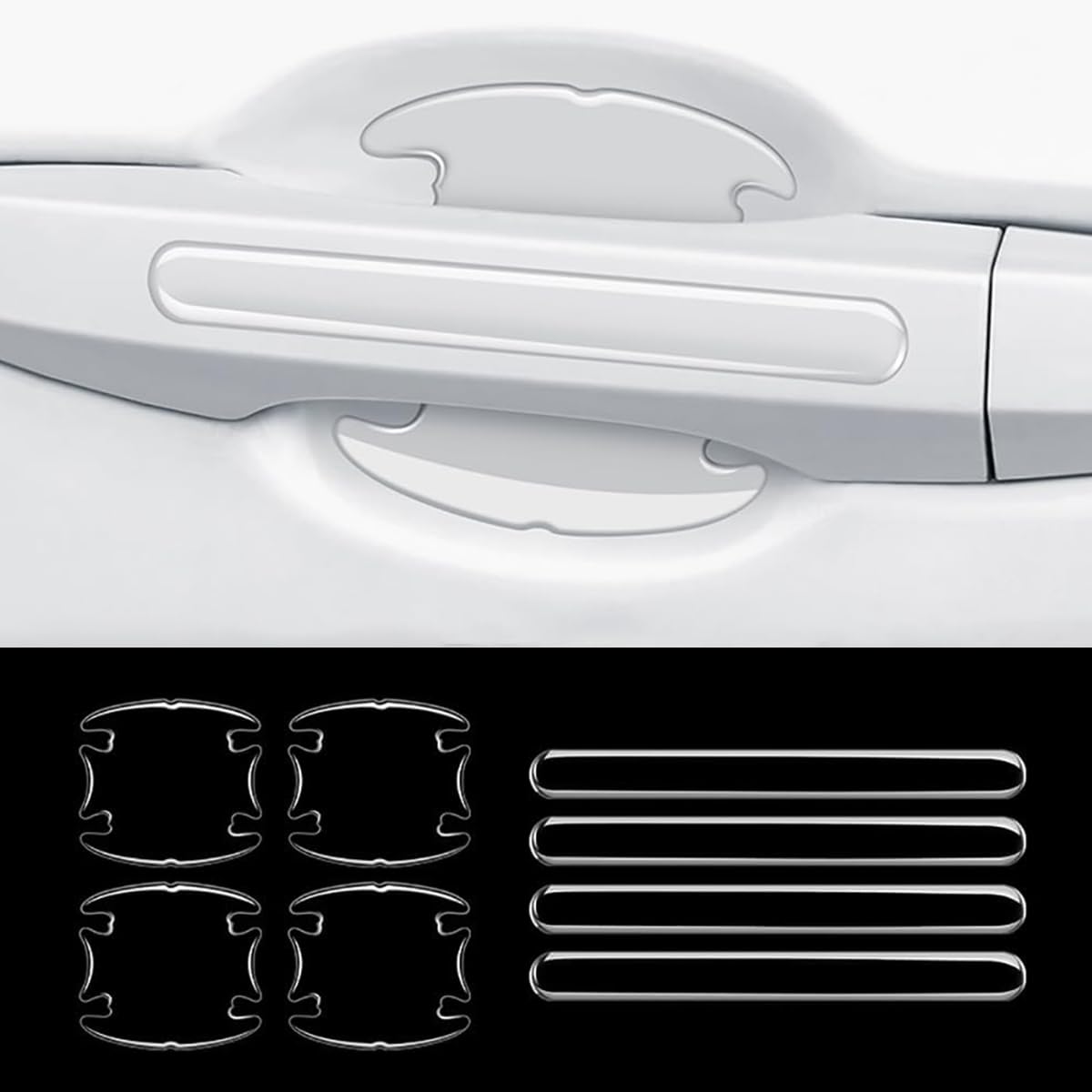MSMDG Film Autocollant Poignée Portière Voiture Pour Lexus NX 250 260 300h 350h 450h, Film Protection Contre Les Rayures Peinture Poignée Portière Voiture