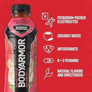 BODYARMOR Sports Drink Sports Beverage Strawberry Banana Coconut Water Hydration Natural Flavors With Vitamins Potassium Packed Electrolytes Perfect For Athletes 12 Fl Oz Pack of 8