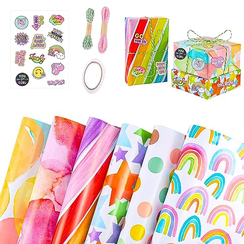 Geschenkpapier Zum 13. Geburtstag - Buntes Regenbogen-Design Von Brainbox Candy