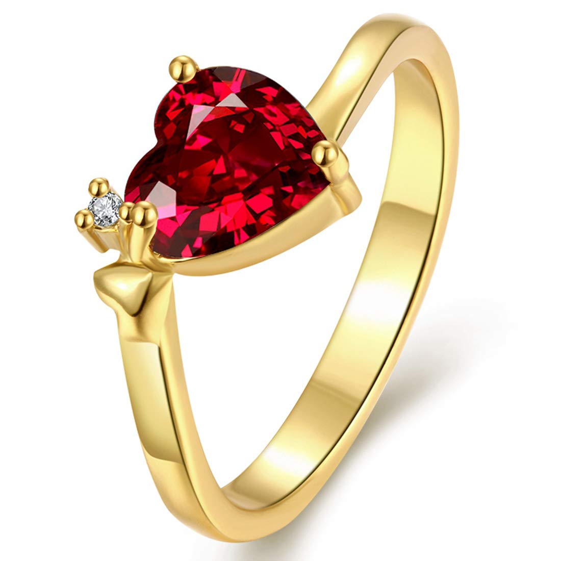 Peora Queen Heart Red Austrian Crystal 18K Gold Plated Ring for Women and Girls (7) (B073T28HX4) Amazon Price History, Amazon Price Tracker