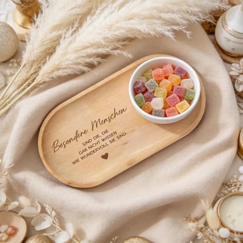 Beste Freundin Geschenke Holz Tablett Mit Gravur 23x10 cm Geschenk Beste Freundin Kleine Aufmerksamkeit Freundschaft Geschenk Geburtstag Weihnachten Deko Ablage Schmucktablett Emotionales Präsent