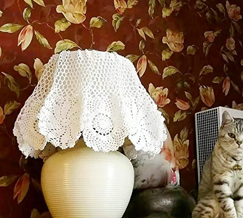 Hetao 100% Cotton Handmade Crochet Round Tablecloth Doilies Lace Table Covers,White, 27 Inch #TOP4