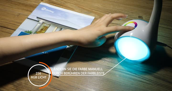 WILIT LED Schreibtischlampe Farbwechsel T3 5W, Tischlampe Kinder Jungen Mädchen, Nachttischlampe Touch Dimmbar mit 3… – Bild 8