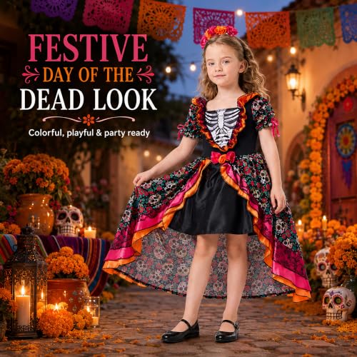 Disfraz Día de los Muertos para Niñas 2 Pzas miniatura 5