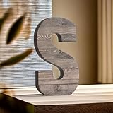 COLLECTIVE HOME - 10' Wood Lettes for Wall Decor, Wood Tabletop Alphabet Decoration, DIY Farmhouse Decor, Rustic Freestanding Monogram Block (S)