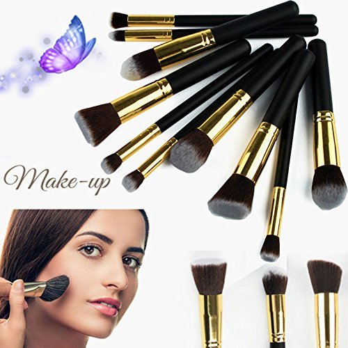 Vander 10 Pcs Makeup Brushes Premium Makeup Brush Set Foundation Brush Eyeliner Blush Contour Brushes Eye Shadow Brush for Powder Cream Concealer Brush Kit